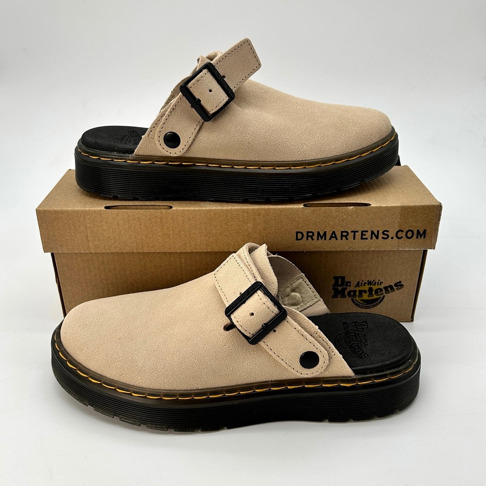 Mens Slingback Mules‎ Dr Martens Carlson Size 6 Tan Suede Clogs Slip On NEW